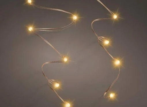 Discount Christmas Land 60 Micro Led String Battery Christmas Lights Copper