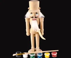 Christmas Land 20Cm Diy Nutcracker With Brush And Paint