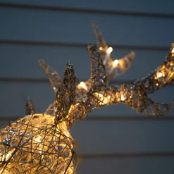 Best Christmas Land 130Cm Gold Glitter Reindeer With 80 Warm White Led Lights
