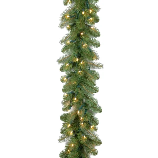 Best Christmas Land 9Ft Feel Real Bayberry Spruce Pre-Lit Battery Powered Christmas Garland