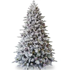 Discount Christmas Land 7.5Ft Feel Real Snowy Waterford Pine Pre-Lit Artificial Christmas Tree