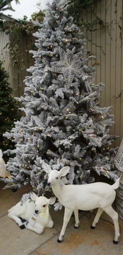 Discount Christmas Land 7.5Ft Feel Real Snowy Waterford Pine Pre-Lit Artificial Christmas Tree
