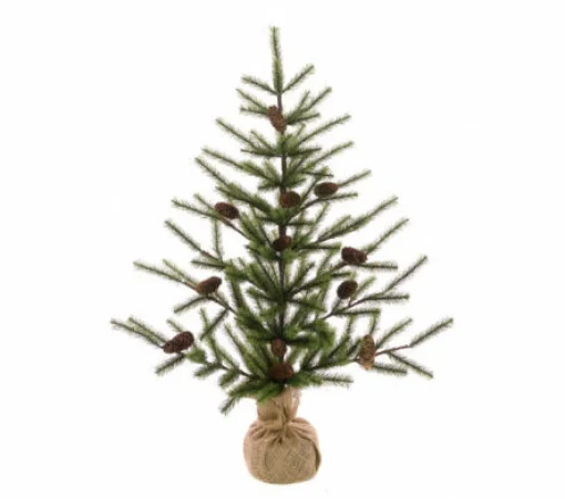 New Christmas Land 3Ft Mini Artificial Christmas Tree In Burlap