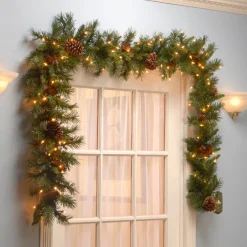 Best Christmas Land 9Ft Pine Cone Pre-Lit Christmas Garland