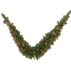 Discount Christmas Land 6Ft Ridge Christmas Mantel Swag With Cones