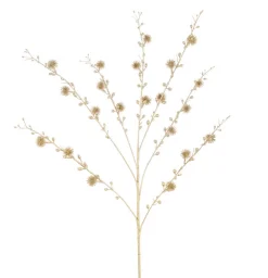 Hot Christmas Land Gold Metallic Thistle Christmas Spray