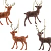 Discount Christmas Land Hanging Plastic Reindeers With Glitter