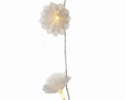 Outlet Christmas Land Led White Fiber Flower Garland Christmas Lights