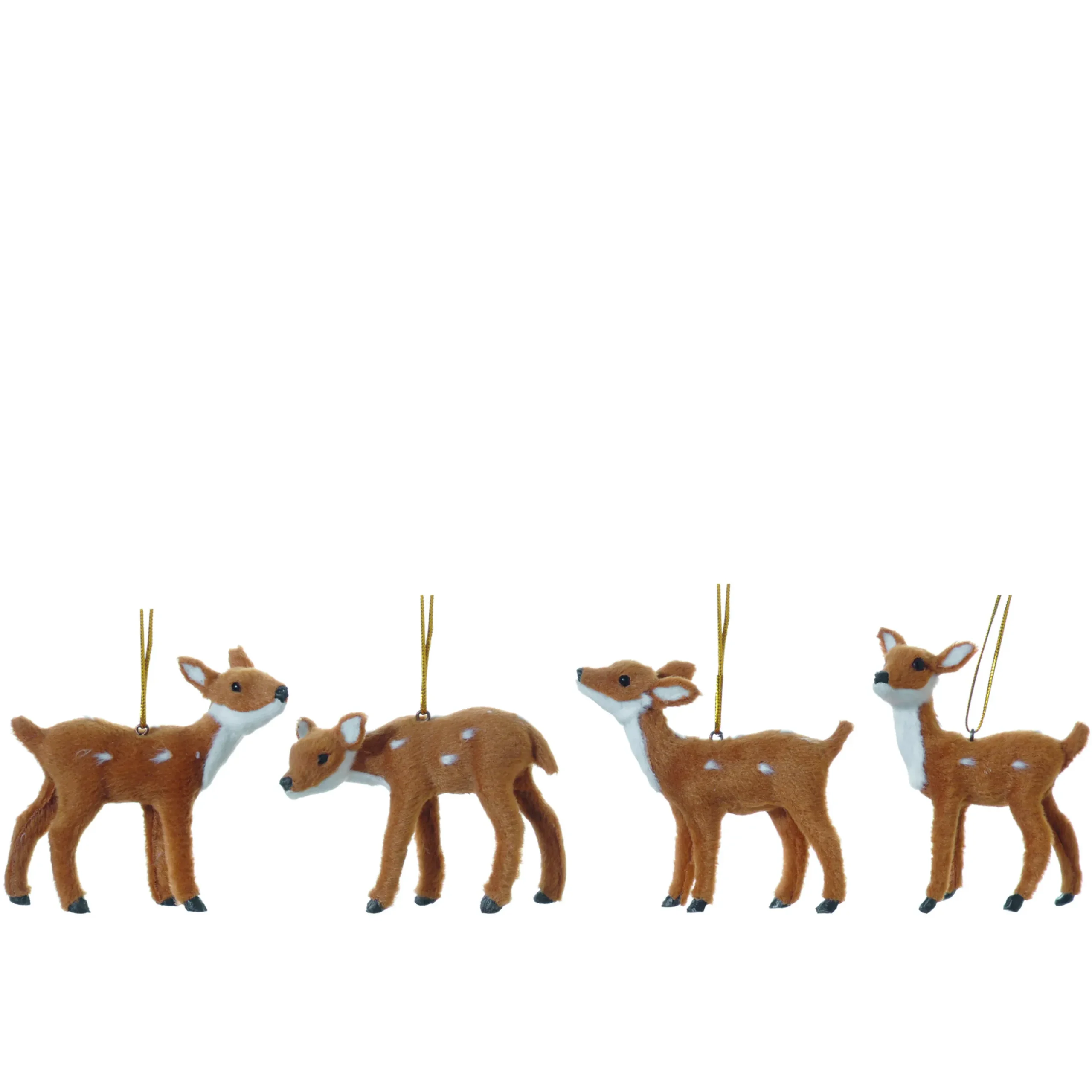 Hot Christmas Land Set Of 4 Suspended 10Cm Assorted Deer Decorations
